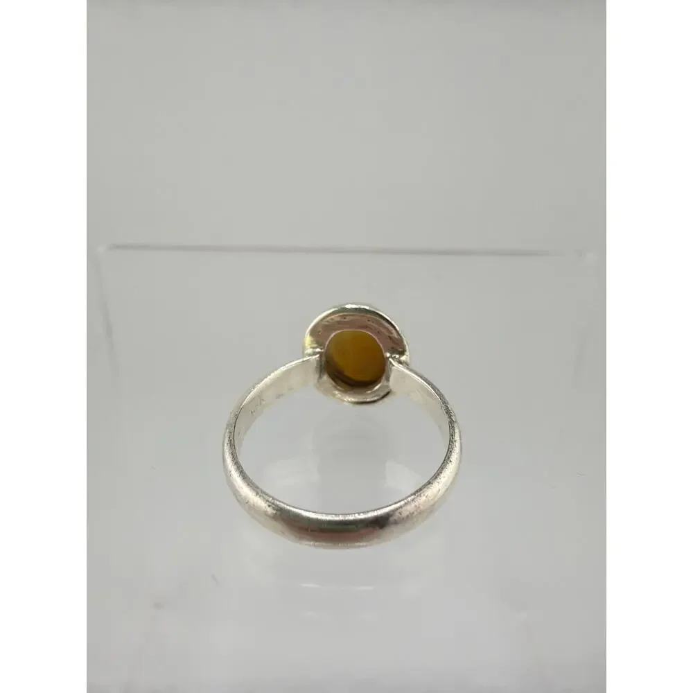 Sterling Silver Fiery Ethiopian Opal Gemstone Ring Size 7.5